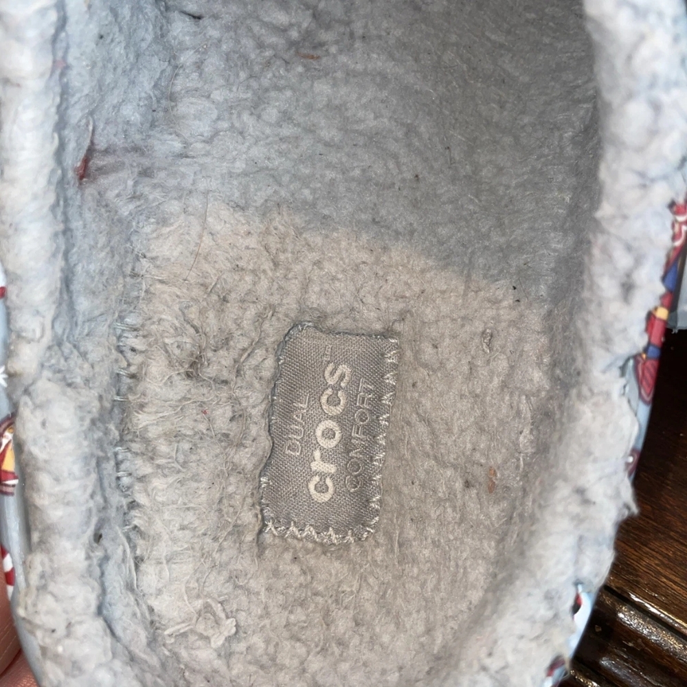 CROCS Light Gray Holiday Print Classic Clog - Picture 4 of 6
